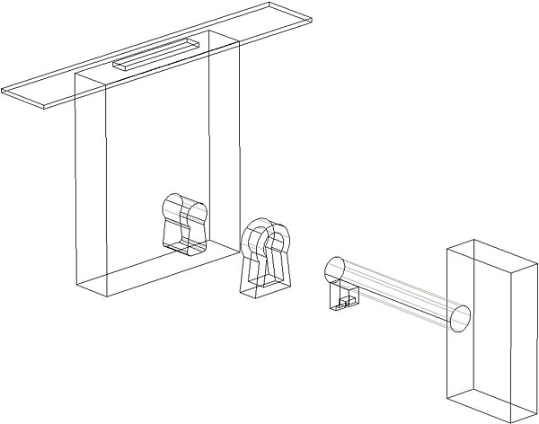 戸棚に取り付けた鍵の構造