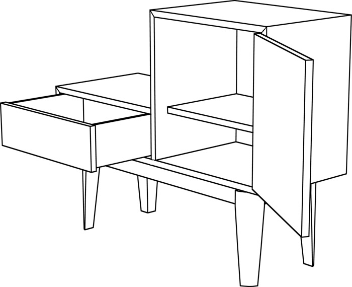 CADで描画した戸棚の立体図