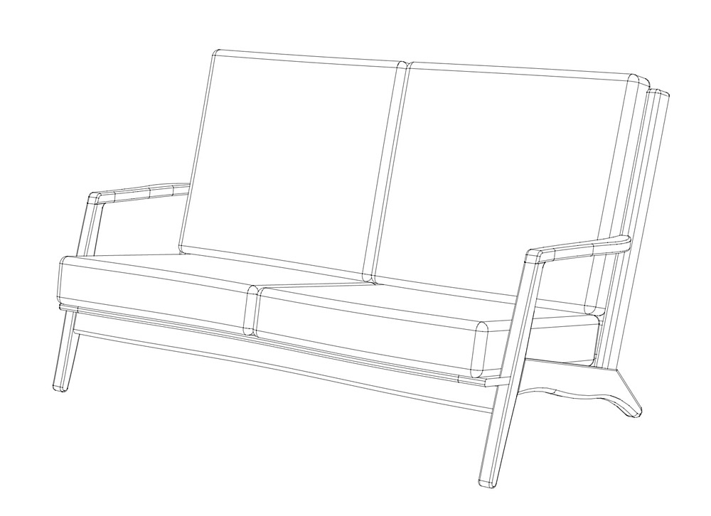 ソファーのCAD図面
