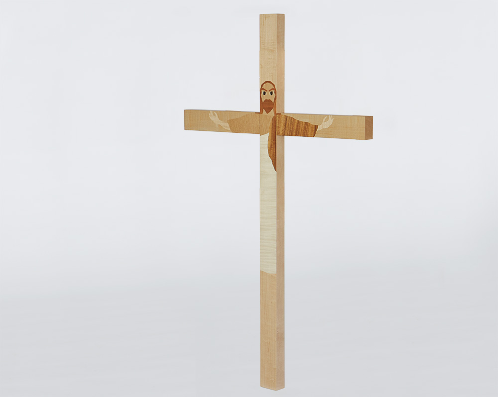 イエス様の姿を象嵌加工した十字架