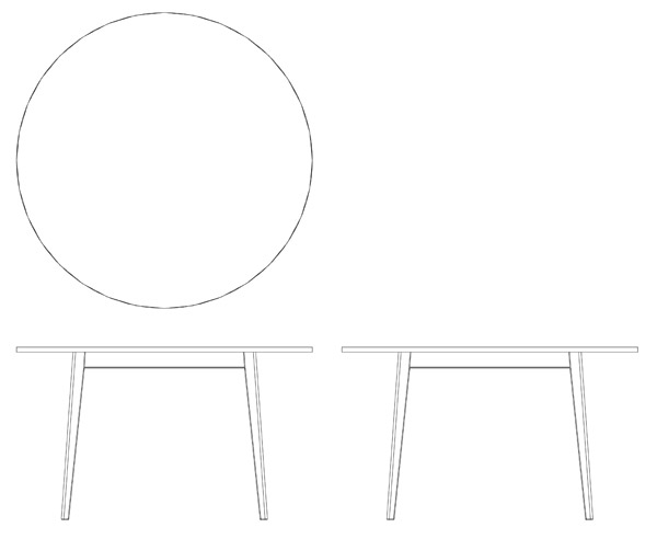丸テーブルの図面