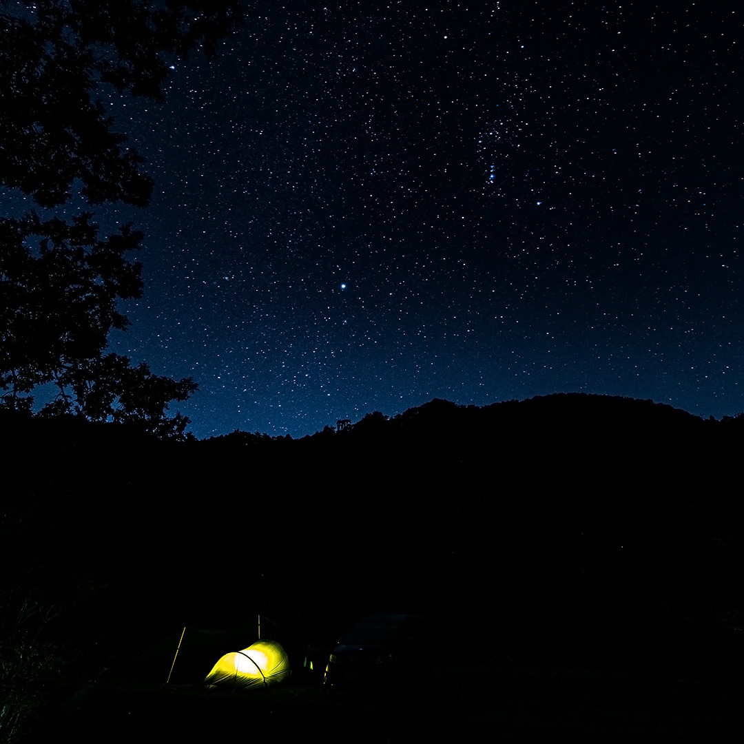 新月の夜の星空