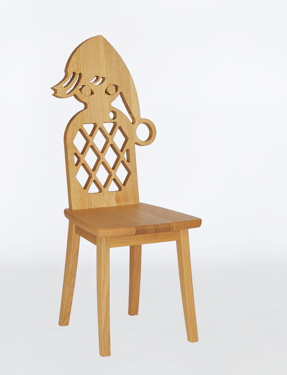 藤城清治さんの小人をモチーフにしたナラの椅子